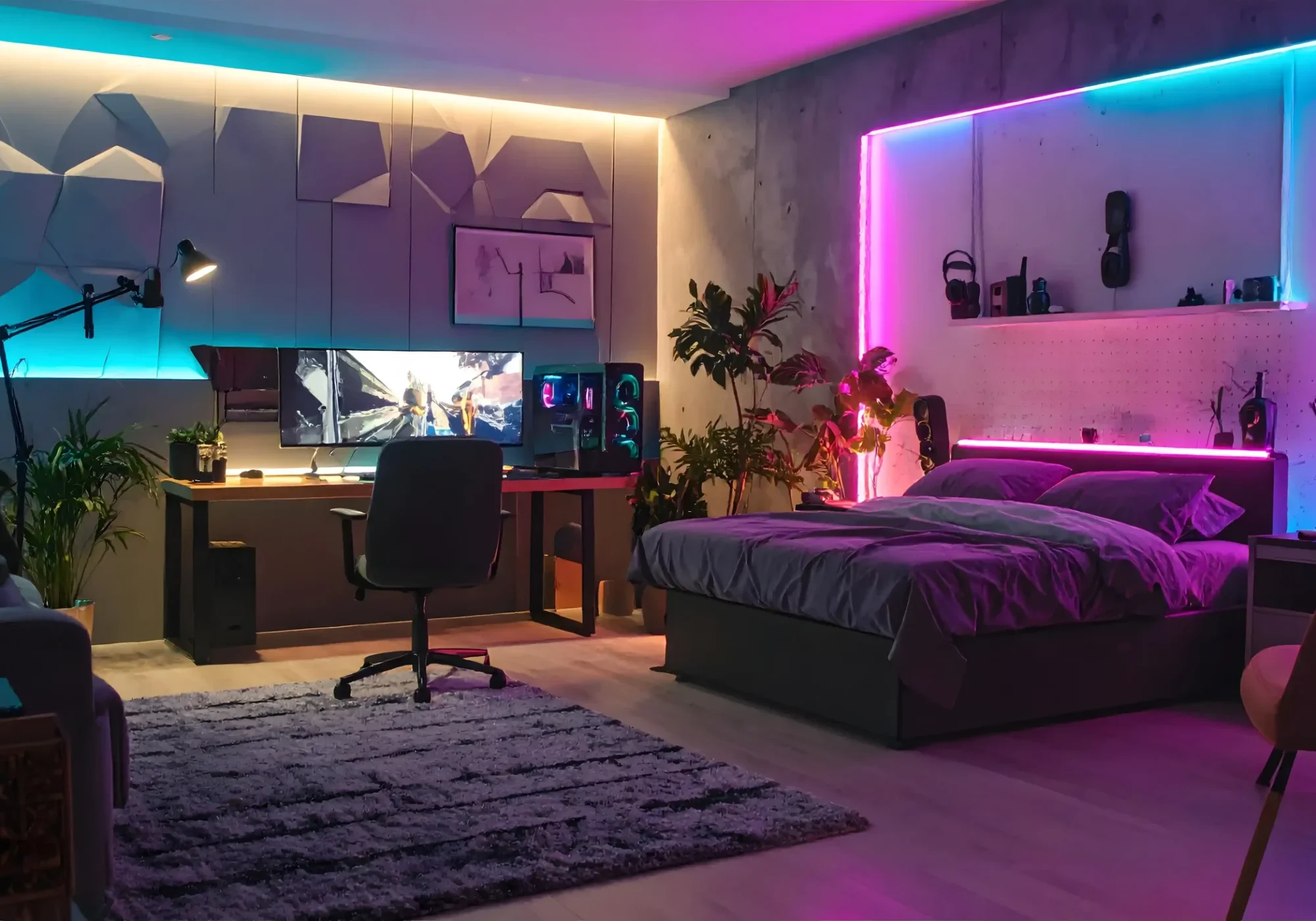 vecteezy_cyberpunk-inspired-home-gaming-setup-featuring-a-pc_72508464_11zon_11zon